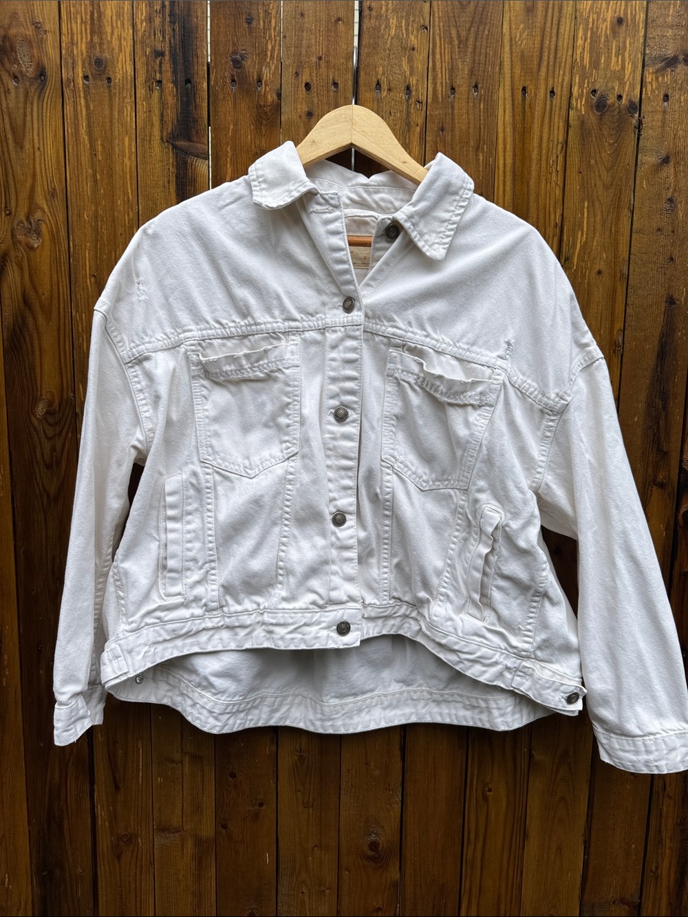 We The Free White Oversized Jean Jacket
